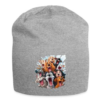 Portrait de la Joyeuse Ménagerie - Bonnet en jersey - gris chiné - Devant