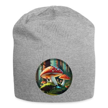 Toadstool - Amanita Muscaria in the Forest 001 - Jersey Beanie - heather grey - Front