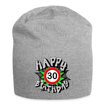 30. Geburtstag , Airbrush Happy 30 (25) - Jersey-Beanie - Grau meliert - Vorne