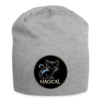 Chat magique - Bonnet en jersey - gris chiné - Devant