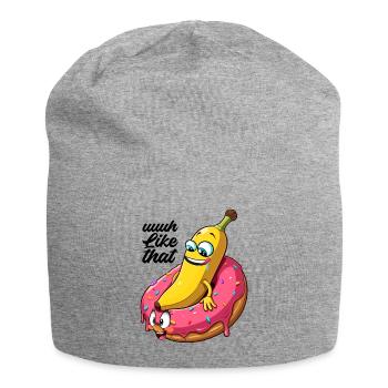 Banane Donut Beziehung Liebe machen Geschenk - Jersey-Beanie - Grau meliert - Vorne