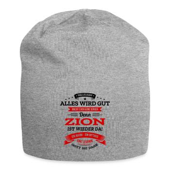 ALLES WIRD GUT, DIE LEGENDE ZION IST DA - Jersey-Beanie - Grau meliert - Vorne