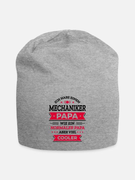 MECHANIKER PAPA: VATERTAG, WEIHNACHTEN, GEBURTSTAG - Jersey-Beanie - Grau meliert