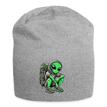 Alien Backpacker Design - Jersey-Beanie - Grau meliert - Vorne
