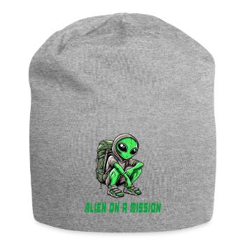 Alien en mission - Bonnet en jersey - gris chiné - Devant