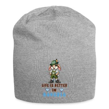 Bayerischer Hase - Jersey-Beanie - Grau meliert - Vorne