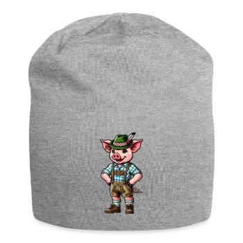 Bayerisches Schwein - Jersey-Beanie - Grau meliert - Vorne