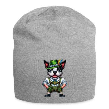 Bostie in Tracht - Jersey-Beanie - Grau meliert - Vorne