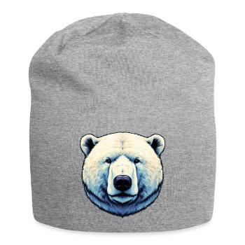 Weißer Eisbär - Jersey-Beanie - Grau meliert - Vorne