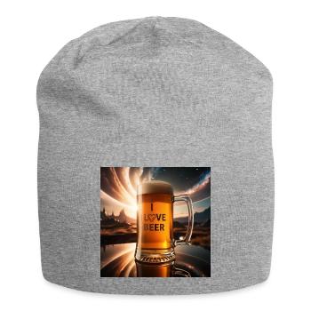 I Love Beer Glasmotiv - Jersey-Beanie - Grau meliert - Vorne