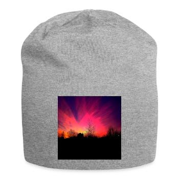 Sunset Violet Sunset Poster - Jersey Beanie - heather grey - Front