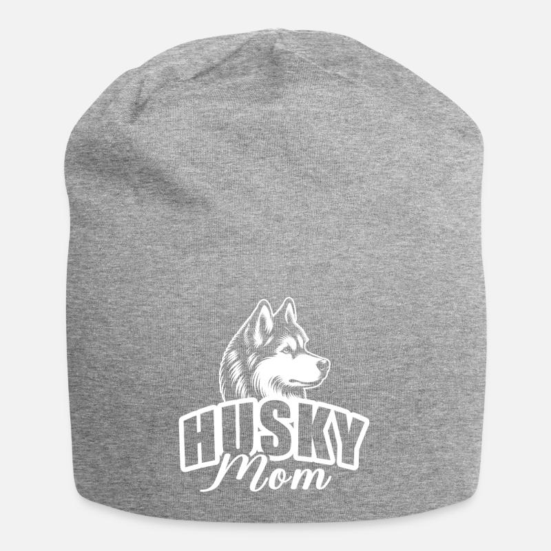 "Husky Mom" - Jersey-Beanie - Grau meliert