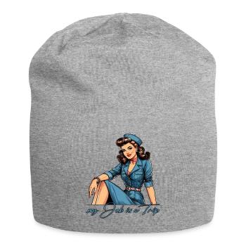 Pin Up Rétro Hôtesse de l’air Profession Cadeau de voyage - Bonnet en jersey - gris chiné - Devant