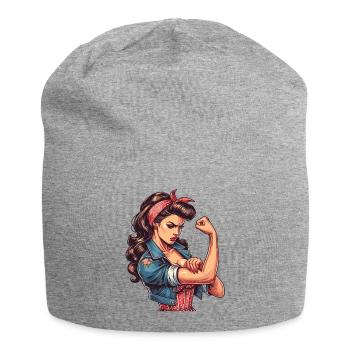 Femme forte confiante Rockabilly cadeau - Bonnet en jersey - gris chiné - Devant
