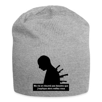 My life in a nutshell - Jersey Beanie - heather grey - Front