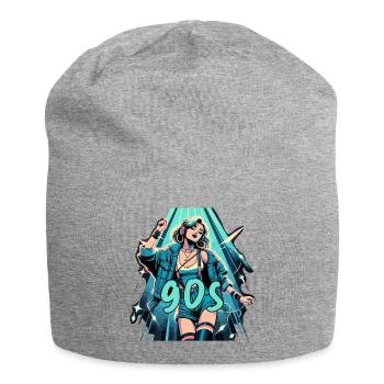 Frau tanzt Tanzen 90er Retro Disco Disko Geschenk - Jersey-Beanie - Grau meliert - Vorne