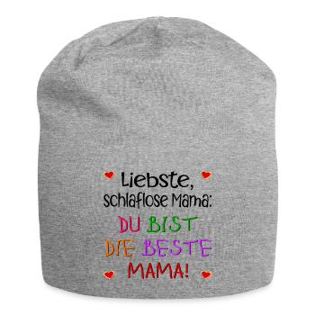 KINDERSPRÜCHE MUTTERTAG MAMA SCHLAFEN - Jersey-Beanie - Grau meliert - Vorne