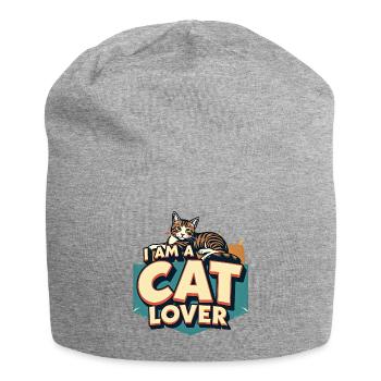 Ich bin ein Katzenliebhaber - Jersey-Beanie - Grau meliert - Vorne