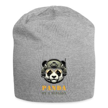 Panda in Mission / Military - Jersey Beanie - heather grey - Front