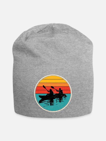 Kajak Duo Circle bei Sonnenuntergang - Jersey-Beanie - Grau meliert