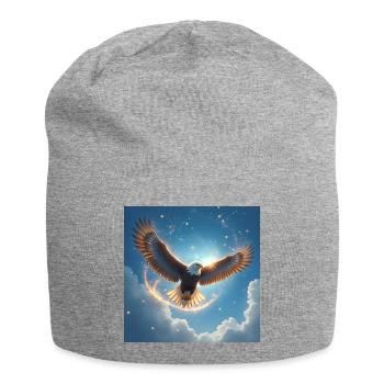 Krafttier Adler am Himmel - Jersey-Beanie - Grau meliert - Vorne