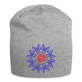Rose in der blauen Sonne - Jersey-Beanie - Grau meliert - Vorne