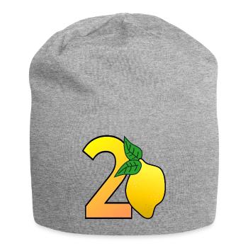 Numéro Vingt - Citron - 20 - Bonnet en jersey - gris chiné - Devant