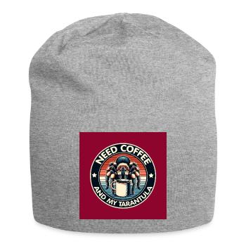 Just need coffee and my spider tarantula - Jersey Beanie - heather grey - Front