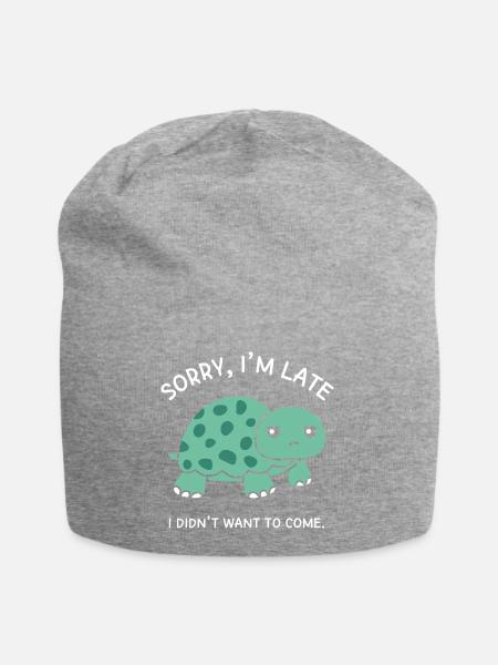 Sorry, ich bin spät dran, ich wollte nicht kommen - Jersey-Beanie - Grau meliert