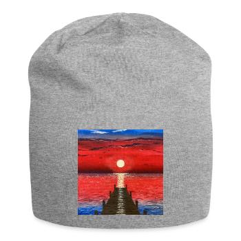 Sunset - Jersey Beanie - heather grey - Front