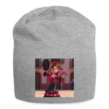 Flamenco with art - Jersey Beanie - heather grey - Front