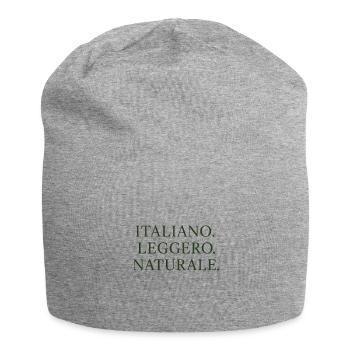 Italienische Leichtigkeit Natürliche Schrift - Jersey-Beanie - Grau meliert - Vorne