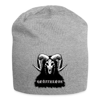 Goatthrone Goat Throne Design Metal DOOM - Jersey Beanie - heather grey - Front