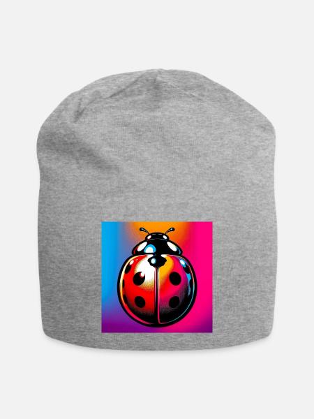 Marienkäfer - Jersey-Beanie - Grau meliert