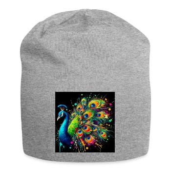 peacock - Jersey Beanie - heather grey - Front