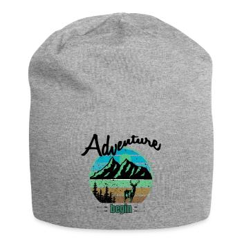 Berge und Wildnis - Jersey-Beanie - Grau meliert - Vorne
