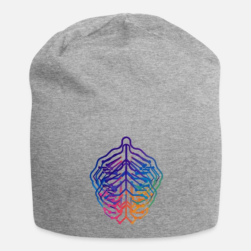 Neural Leaf-Schaltkreisdesign - Jersey-Beanie - Grau meliert