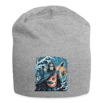 Vague mystique de l’océan avec musicien fantomatique - Bonnet en jersey - gris chiné - Devant