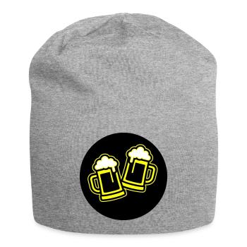 Toast à la bière symbole Chope à bière - Bonnet en jersey - gris chiné - Devant