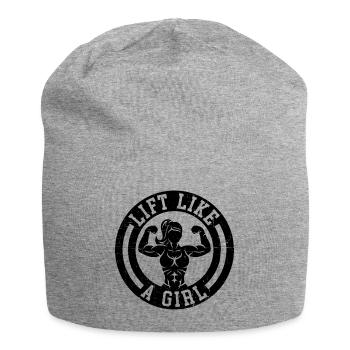 Heben Sie wie ein Mädchen - Jersey-Beanie - Grau meliert - Vorne