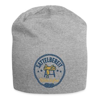 Ready to saddle free and wild horse - Jersey Beanie - heather grey - Front