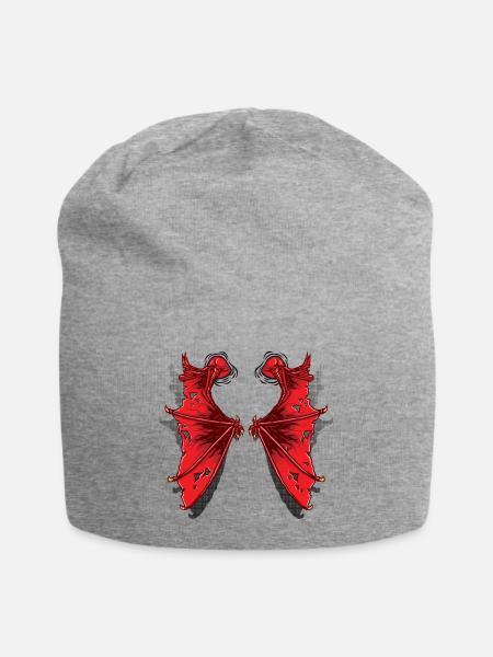 Drachenflügel - Jersey-Beanie - Grau meliert