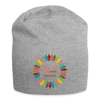 Human rights instead of right-wing people orange - Jersey Beanie - heather grey - Front