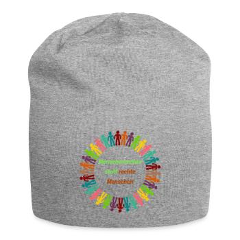 Human rights instead of right-wing people green - Jersey Beanie - heather grey - Front