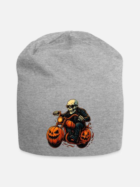 Gruseliger Biker - Jersey-Beanie - Grau meliert