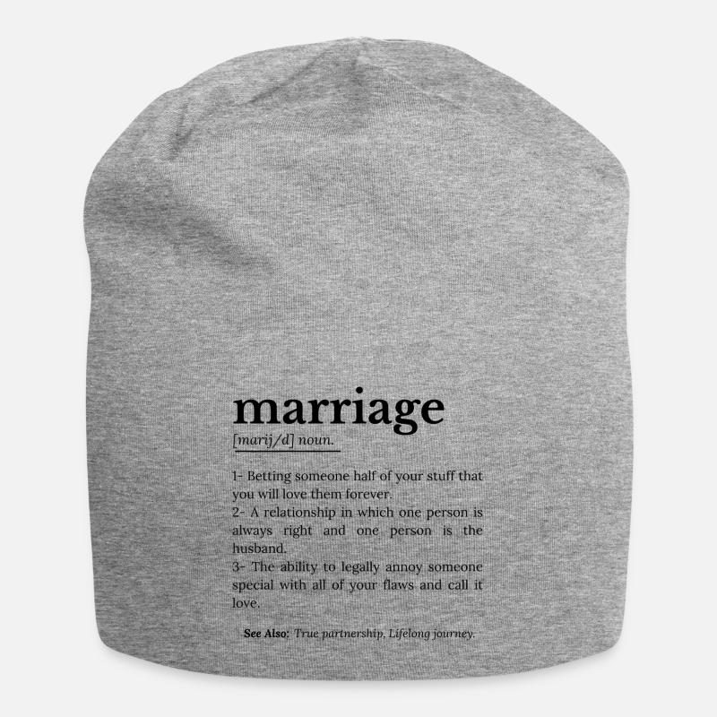 Mariage Drôle de définition - Bonnet en jersey - gris chiné