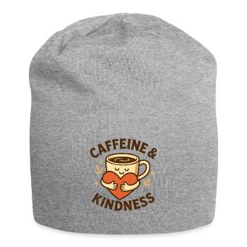 Caféine et gentillesse - Bonnet en jersey - gris chiné - Devant