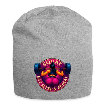 Squat, Eat, Sleep & Repeat ! - Bonnet en jersey - gris chiné - Devant