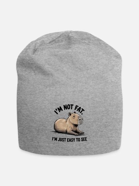 Ich bin nicht dick, ich bin nur leicht zu sehen - Lustiges Capybara - Jersey-Beanie - Grau meliert