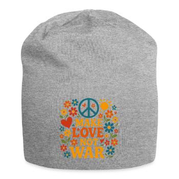 For peace - against war | Message of peace - Jersey Beanie - heather grey - Front